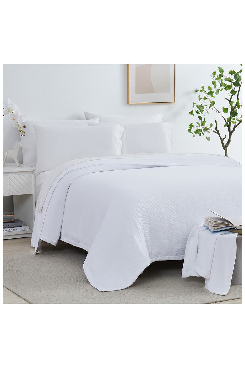 Milton Cotton Luxury Blanket, Alternate, color, WHITE