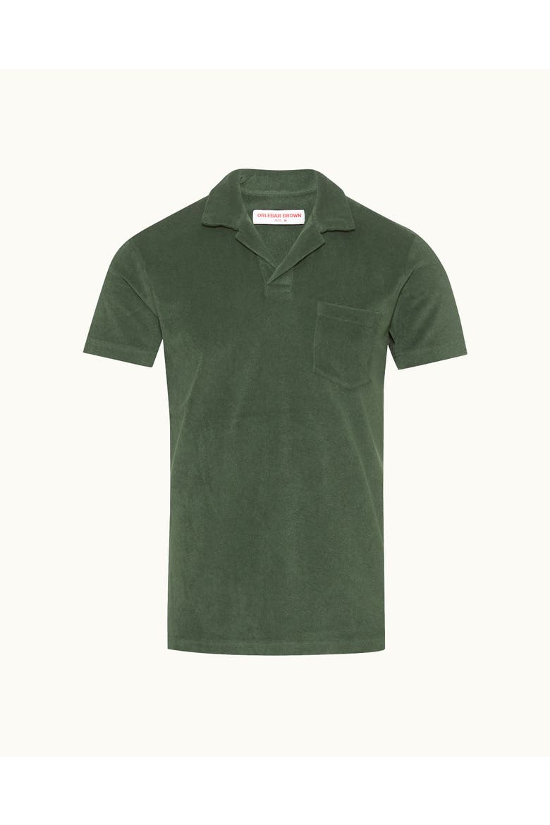 Terry Towelling Tailored Fit Towelling Polo Shirt, Alternate, color, Amazonian Green