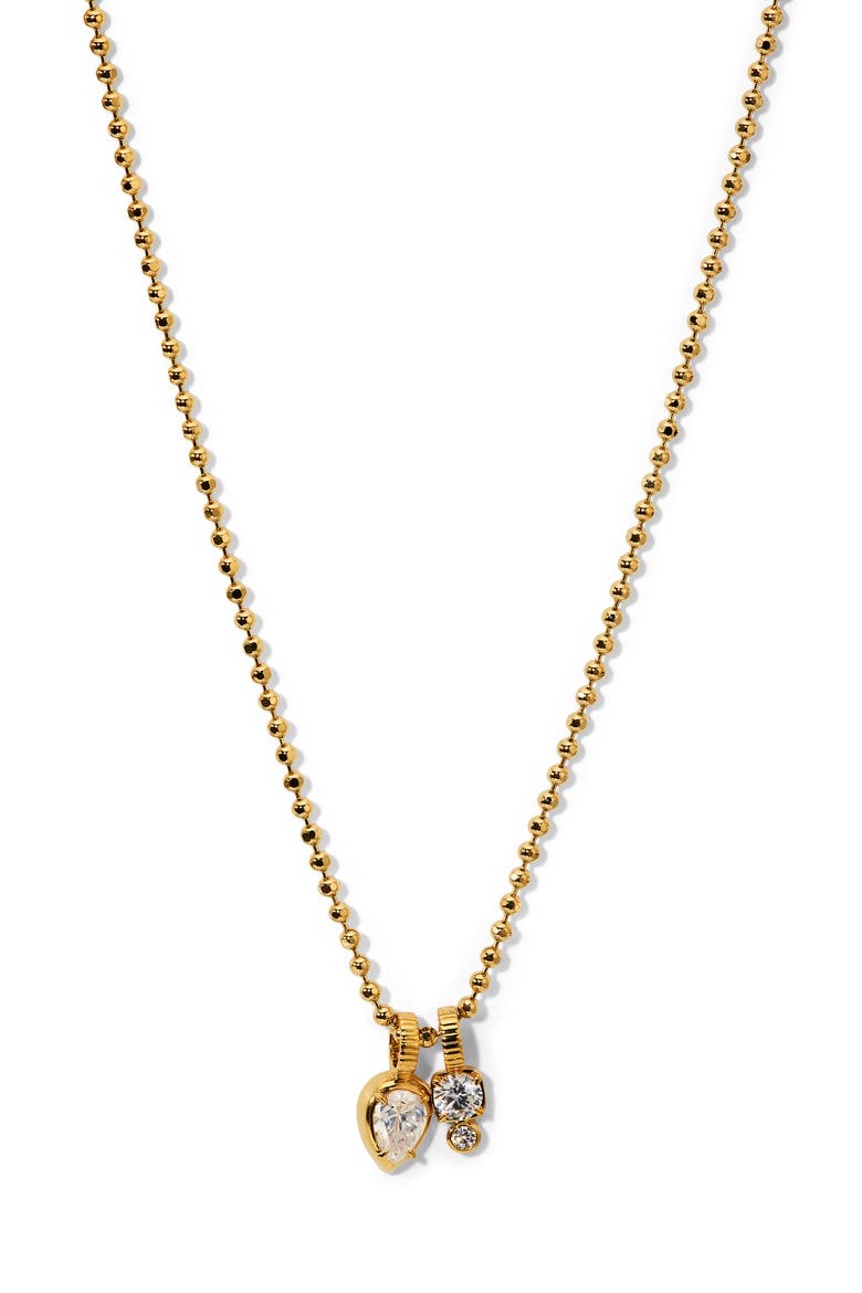 Delancy Charm Necklace, Main, color, GOLD