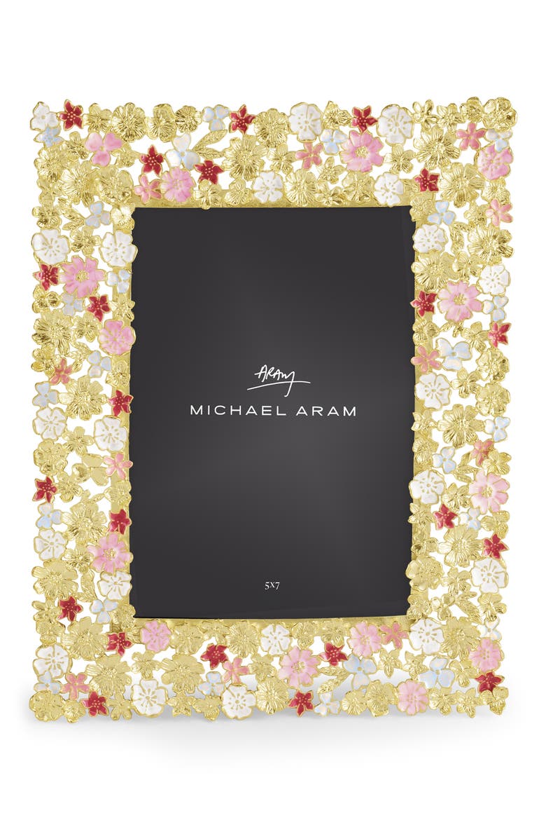 Wildflowers Sculpted 5x7 Picture Frame, Alternate, color, GOLD