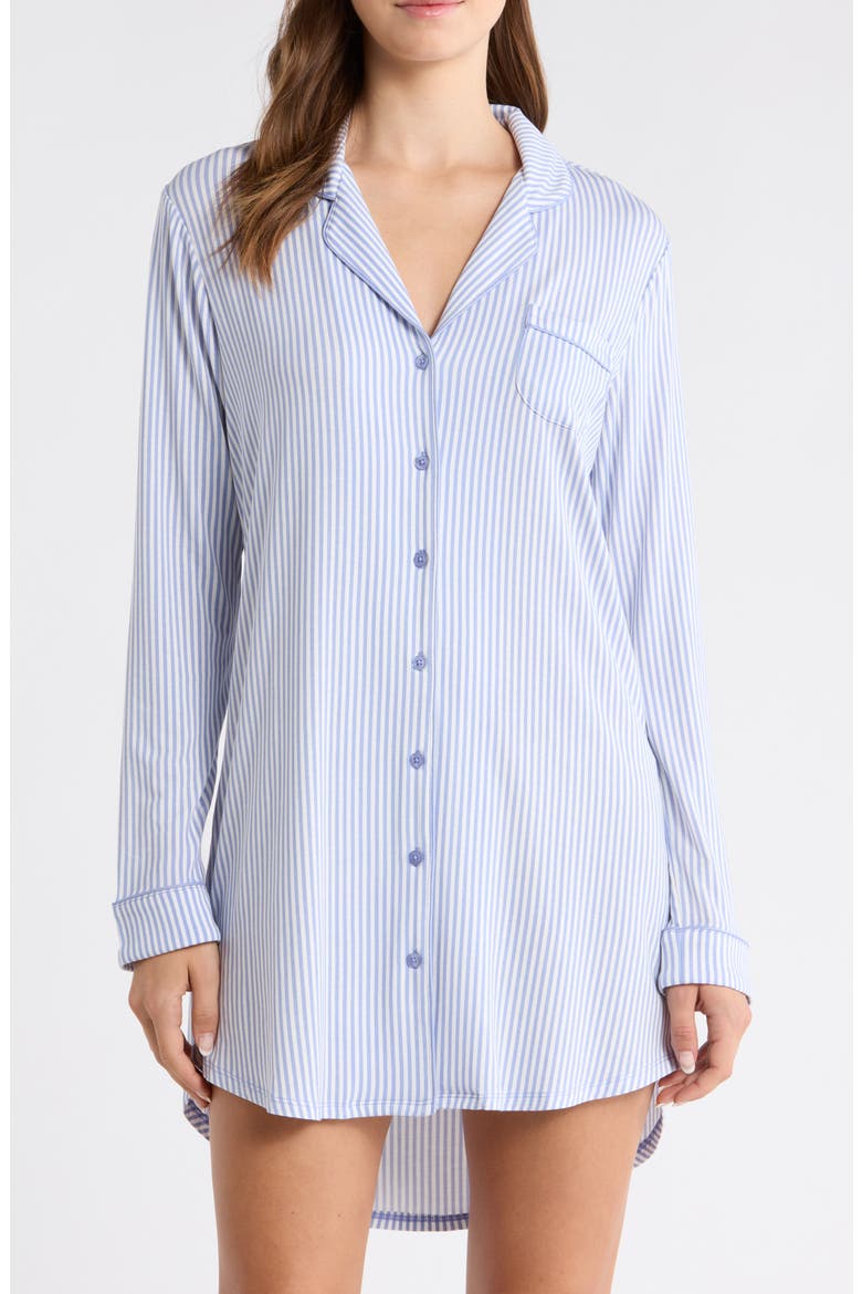 Moonlight Eco Nightshirt, Main, color, BLUE E- IVORY SKINNY STRIPE