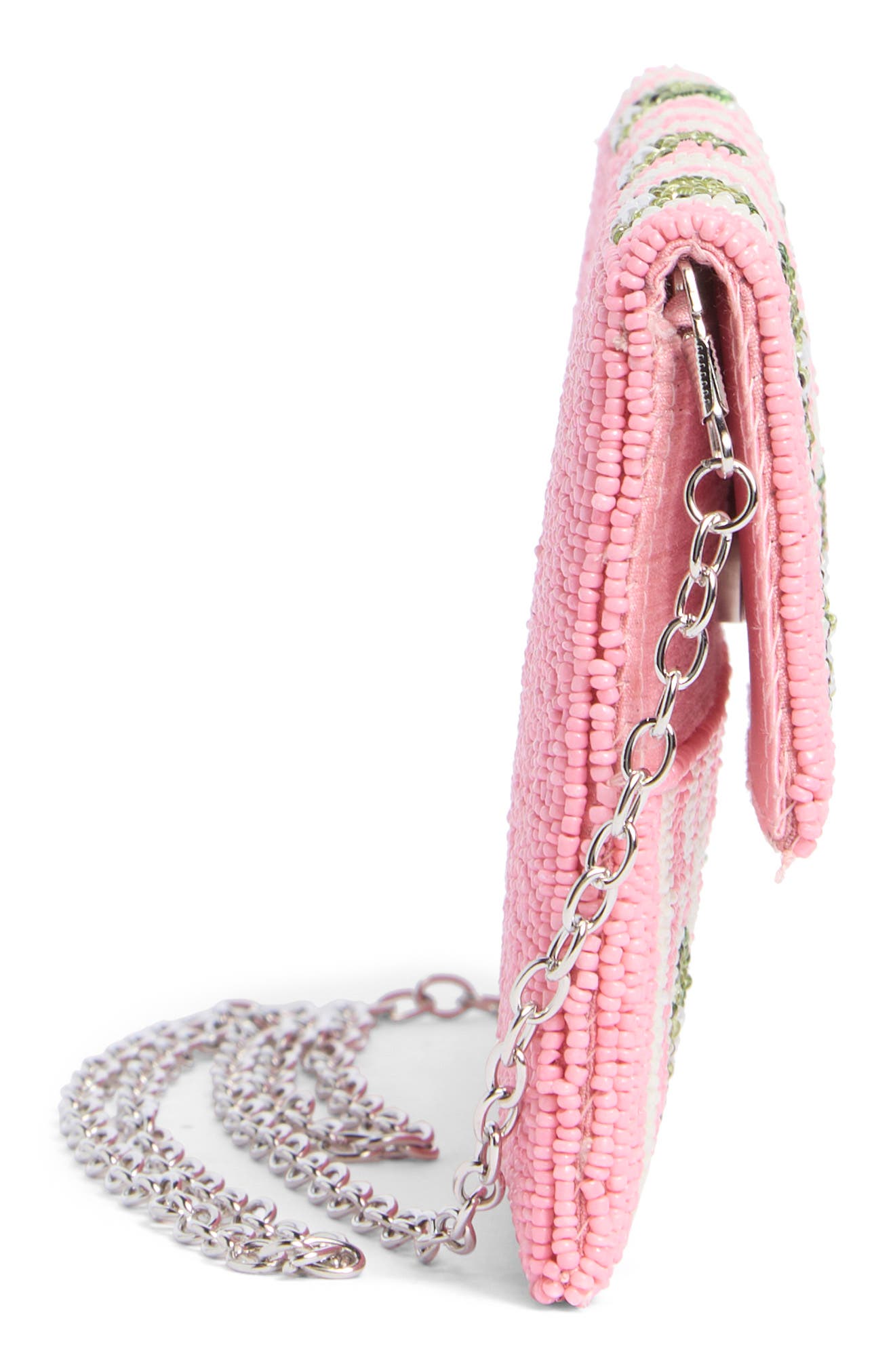 Collection XIIX Beaded Striped Kiwi Clutch, Alternate, color, Striped Kiwi