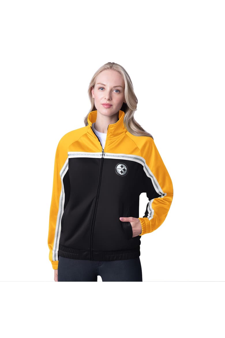 Women's G-III 4Her by Carl Banks Black Pittsburgh Steelers Post Game Full-Zip Track Jacket, Main, color, Black