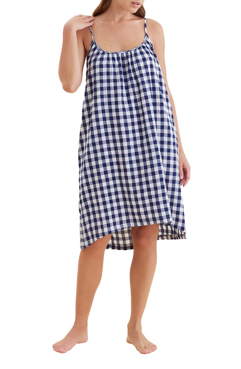 Papinelle Gingham Seersucker Nightgown, Main, color, 