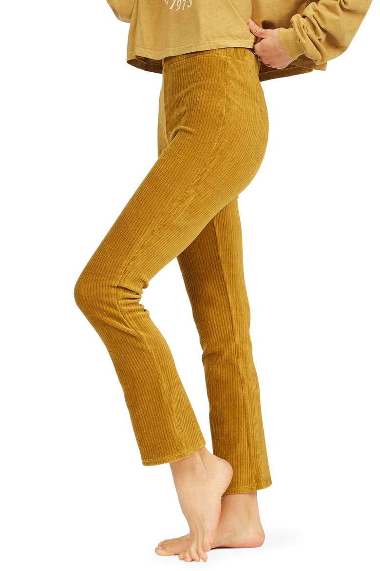 x Sincerely Jules Hit A Cord Flare High Waist Corduroy Pants, Alternate, color, OLIVE MOSS
