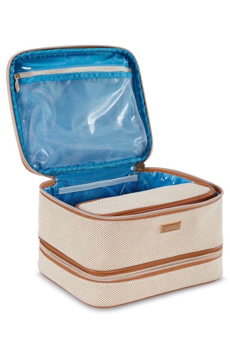 Stephanie Johnson Tropea Ivory Jenny Train Cosmetics Case, Alternate, color, Ivory