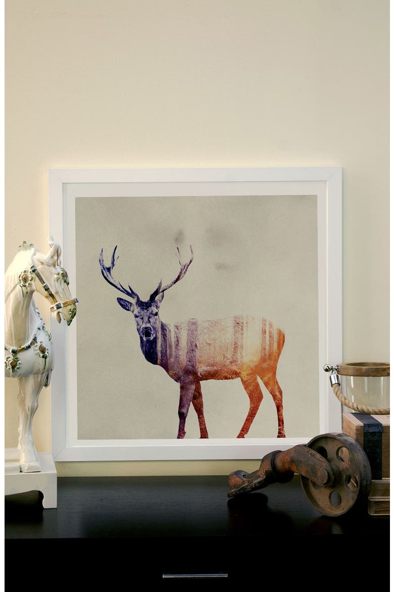 'Deer' Framed Paper Print, Alternate, color, BROWN