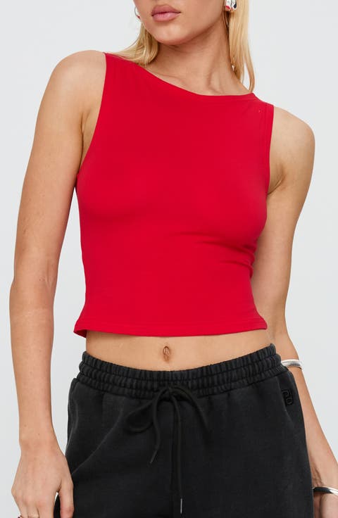 Bleeker Boat Neck Stretch Cotton Crop Tank