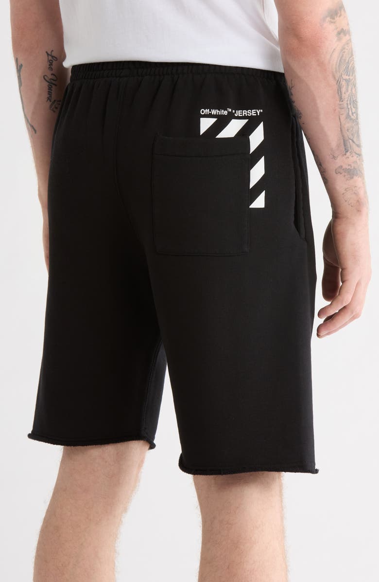 Off-White Diagonal Sweatshorts, Alternate, color, Black/ White