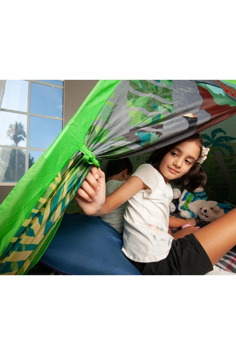 Jurassic Park Gates Indoor Bed Tent Pop-Up Canopy | 72 x 36 x 41 Inches, Alternate, color, Green