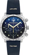 SPINNAKER Hull Chronograph Leather Strap Watch, 42mm