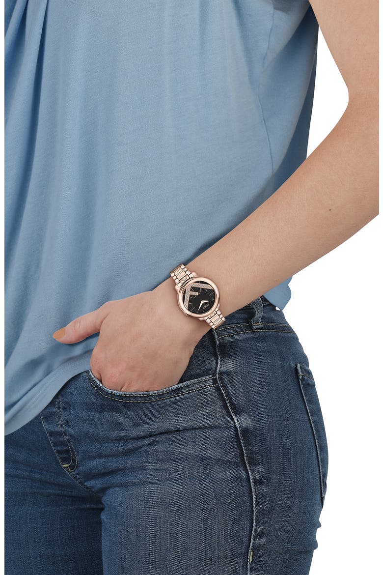 Run Away Diamond Bracelet Watch, 28mm, Alternate, color, ROSEGOLD