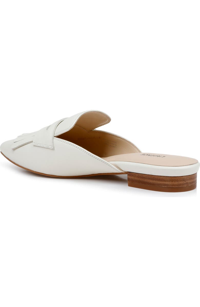 L'AGENCE Barbe II Pointed Toe Kiltie Fringe Loafer Mule, Alternate, color, Pearl Leather
