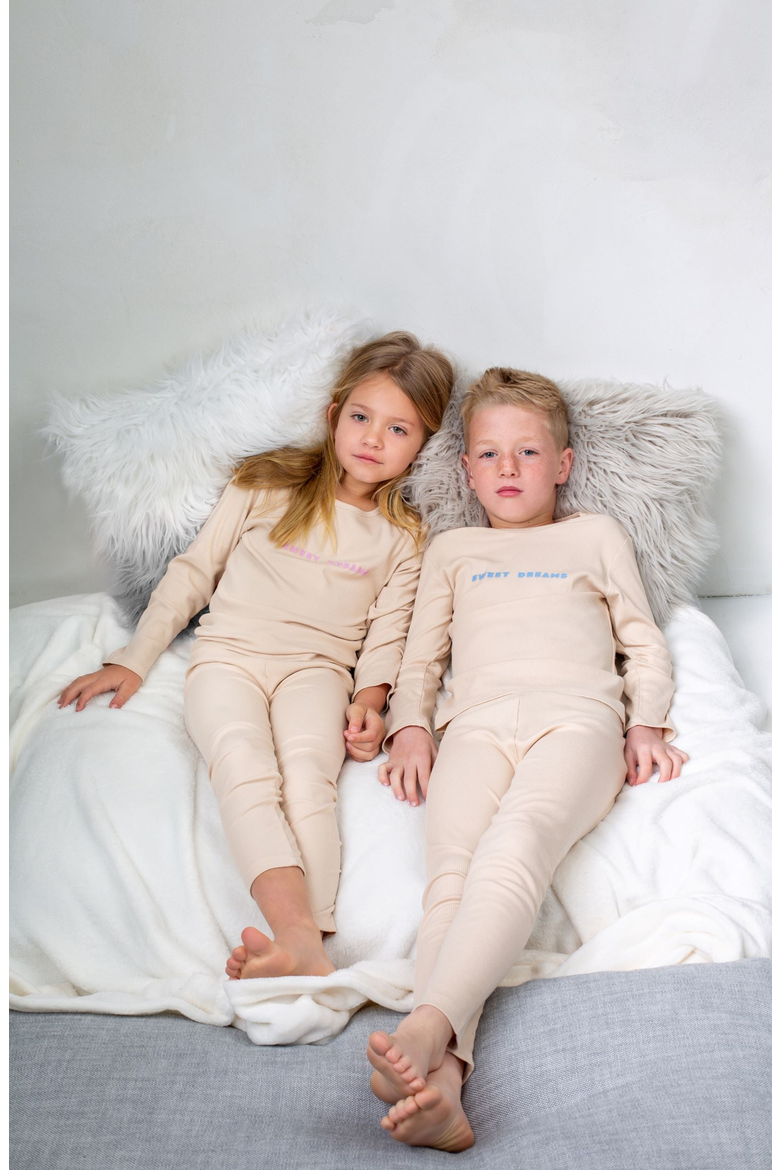 Sweet Dreams Loungewear Set, Alternate, color, Beige / Pink
