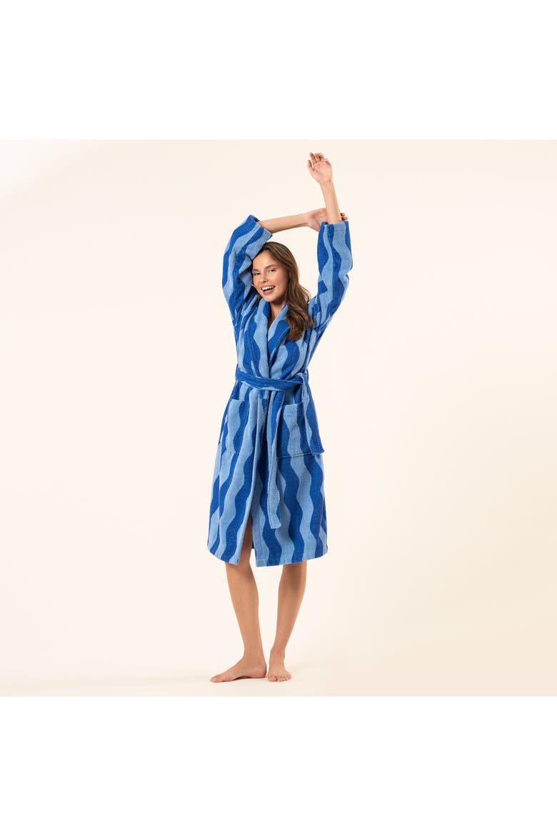Tabea Cotton Bathrobe, Alternate, color, Blue
