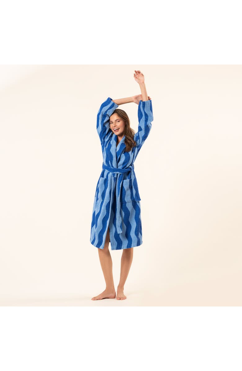 Zsa Zsa Zsu Tabea Cotton Bathrobe, Alternate, color, Blue