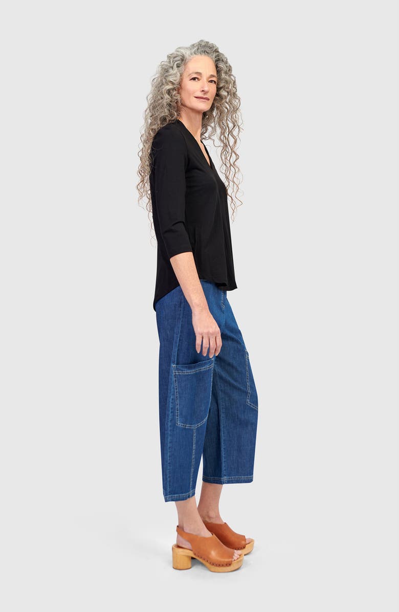 Alembika Essential V-neck Top, Alternate, color, Black