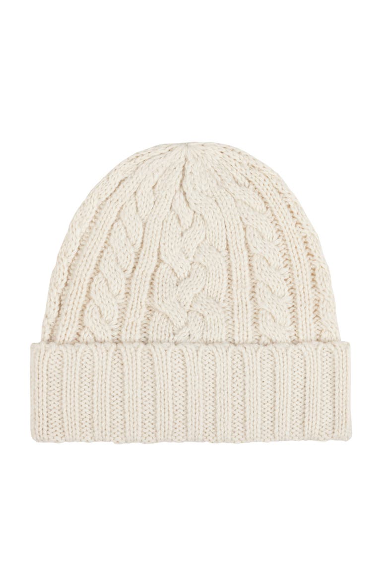 Recycled Cable Beanie, Alternate, color, Chic Cream