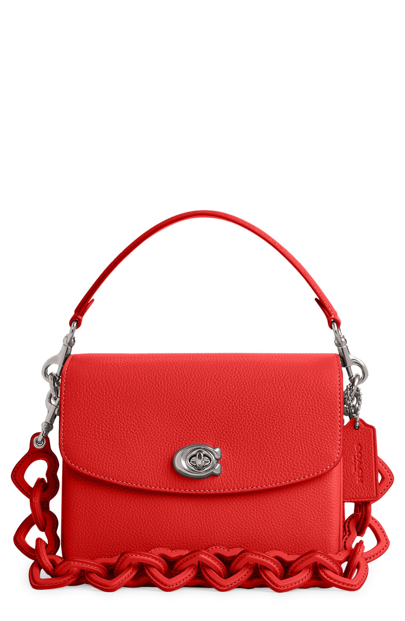 COACH Cassie 19 Heart Strap Leather Crossbody Bag, Main, color, 