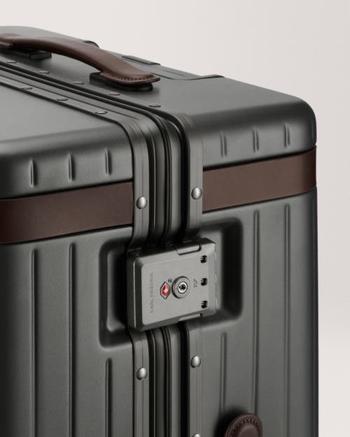 Carl Friedrik The Check-in Suitcase In Grey/chocolate