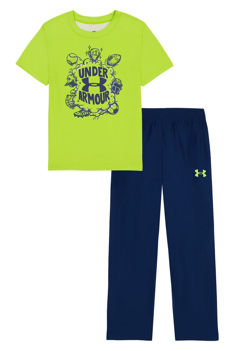 Kids' Sports T-Shirt & Pants Set, Main, color, GREEN CITRINE