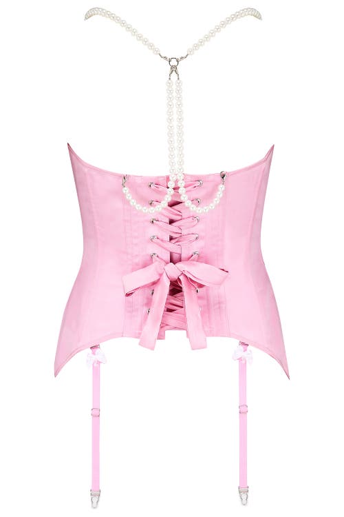 Scarlett Gasque Pearl Basque Corset In Pink