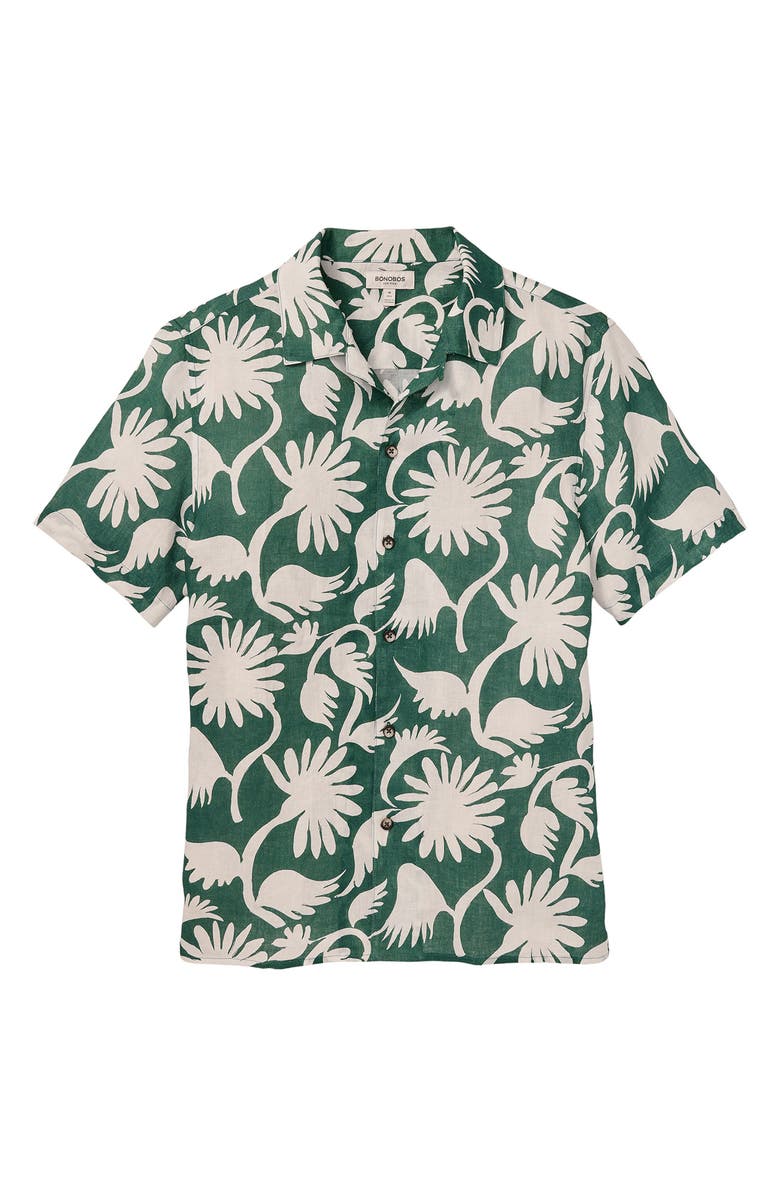 Bonobos Resort Riviera Floral Linen Camp Shirt, Alternate, color, Floral