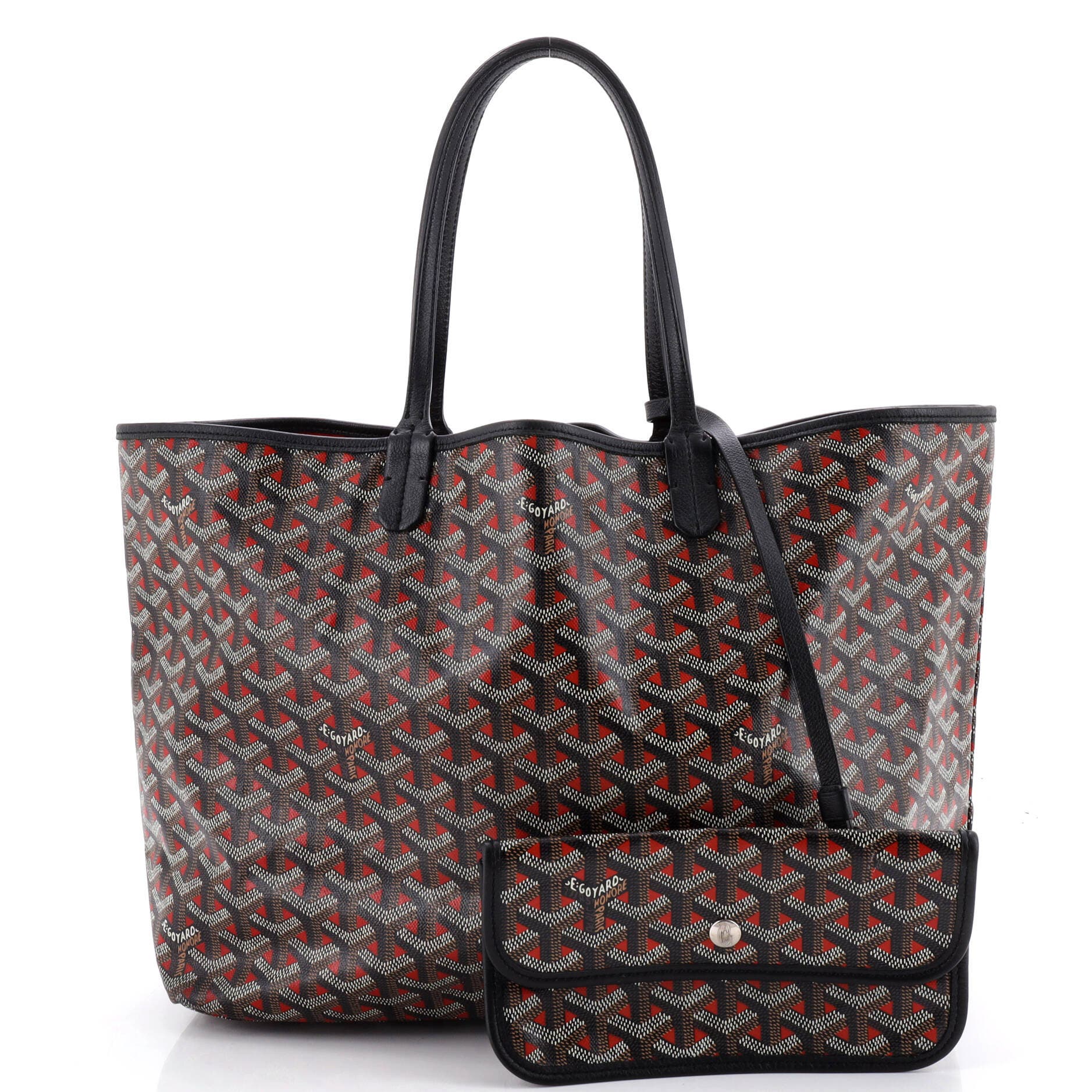 Pre-Owned Goyard Saint Louis Tote Claire Voie Coated Canvas PM, Alternate, color, Red