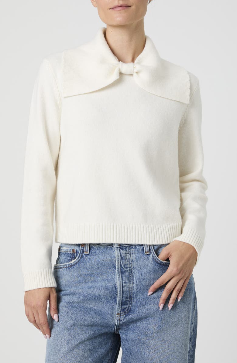 French Connection Maisie Scallop Edge Collar Sweater, Main, color, Classic Cream