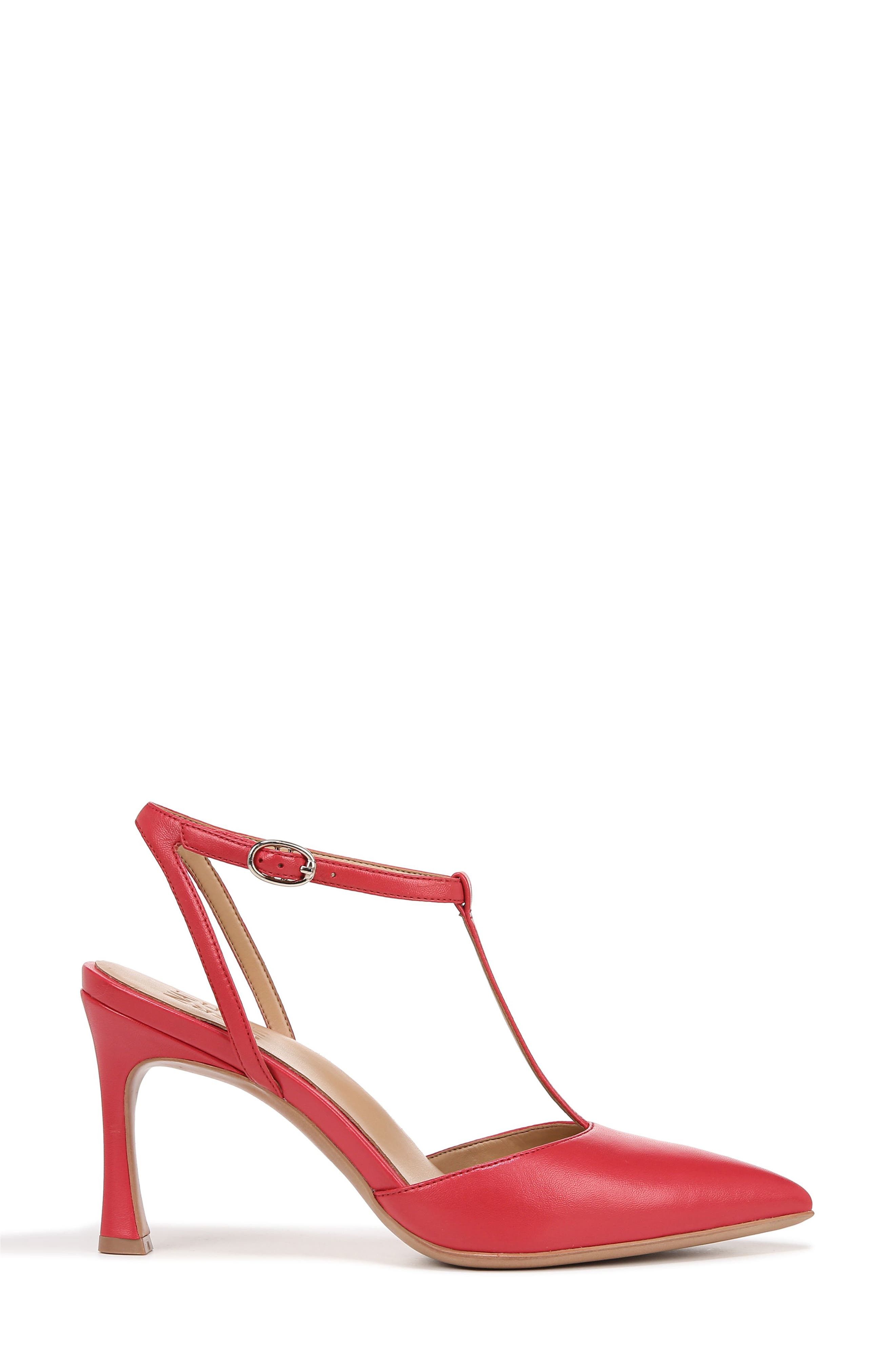 Astrid T-Strap Pointed Toe Pump, Alternate, color, CRANTINI RED LEATHER