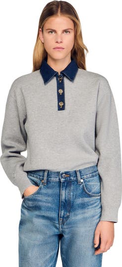 SANDRO サンドロ　セーター SANDRO Vネック セーター | ブルー | FARFETCH JP