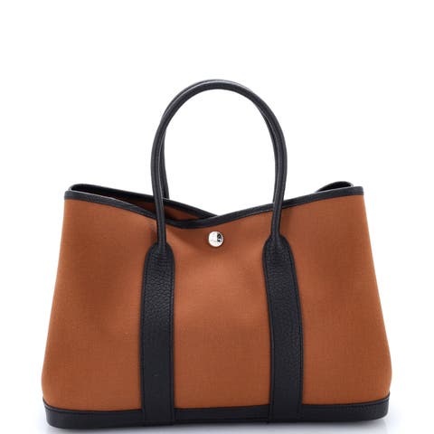 Garden Party Tote Toile and Leather 30
