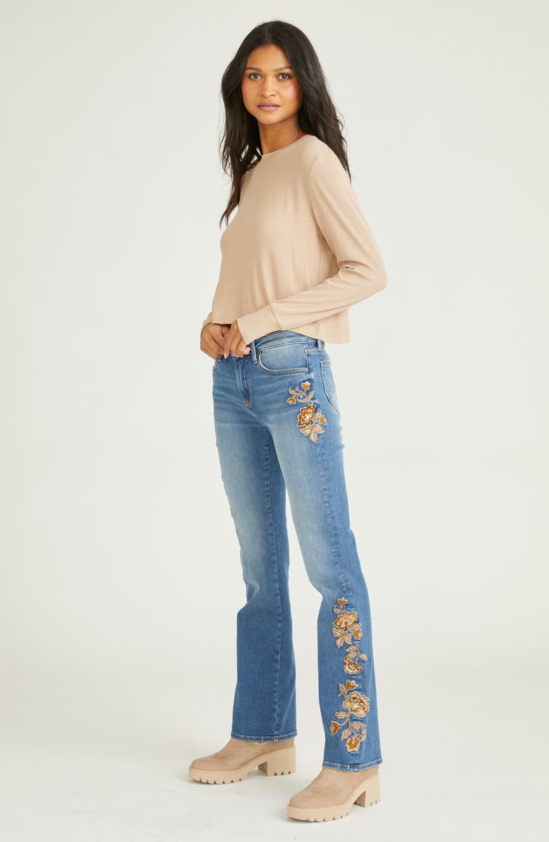 Driftwood Kelly Floral Embroidered Bootcut Jeans, Alternate, color, 