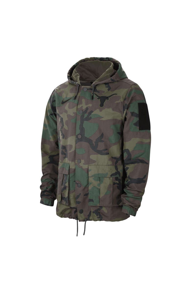 Nike Men's Nike Camo Texas Longhorns Military Pack Lightweight Hoodie Performance Full-Snap Jacket, Alternate, color, 