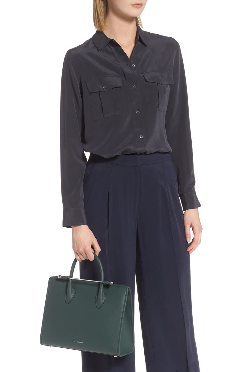 Strathberry Midi Calfskin Leather Convertible Tote, Alternate, color,