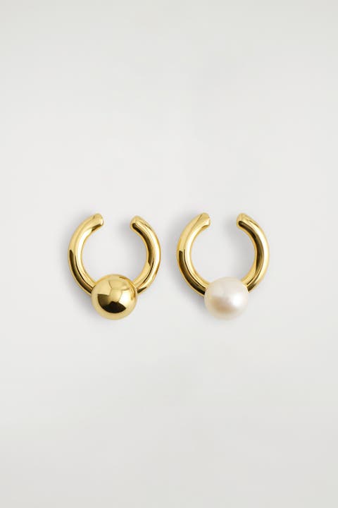 Asymmetric Freshwater Pearl Ear Cuffs