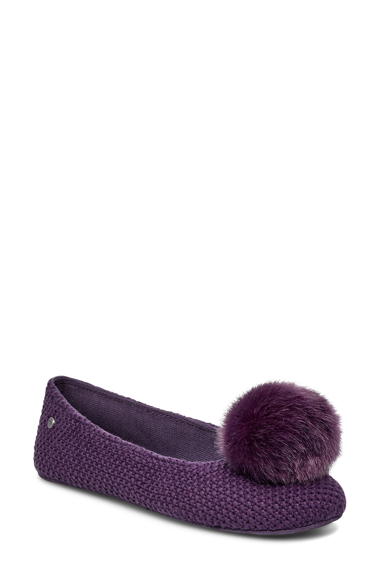 Andi Pompom Slipper, Main, color, NIGHTSHADE
