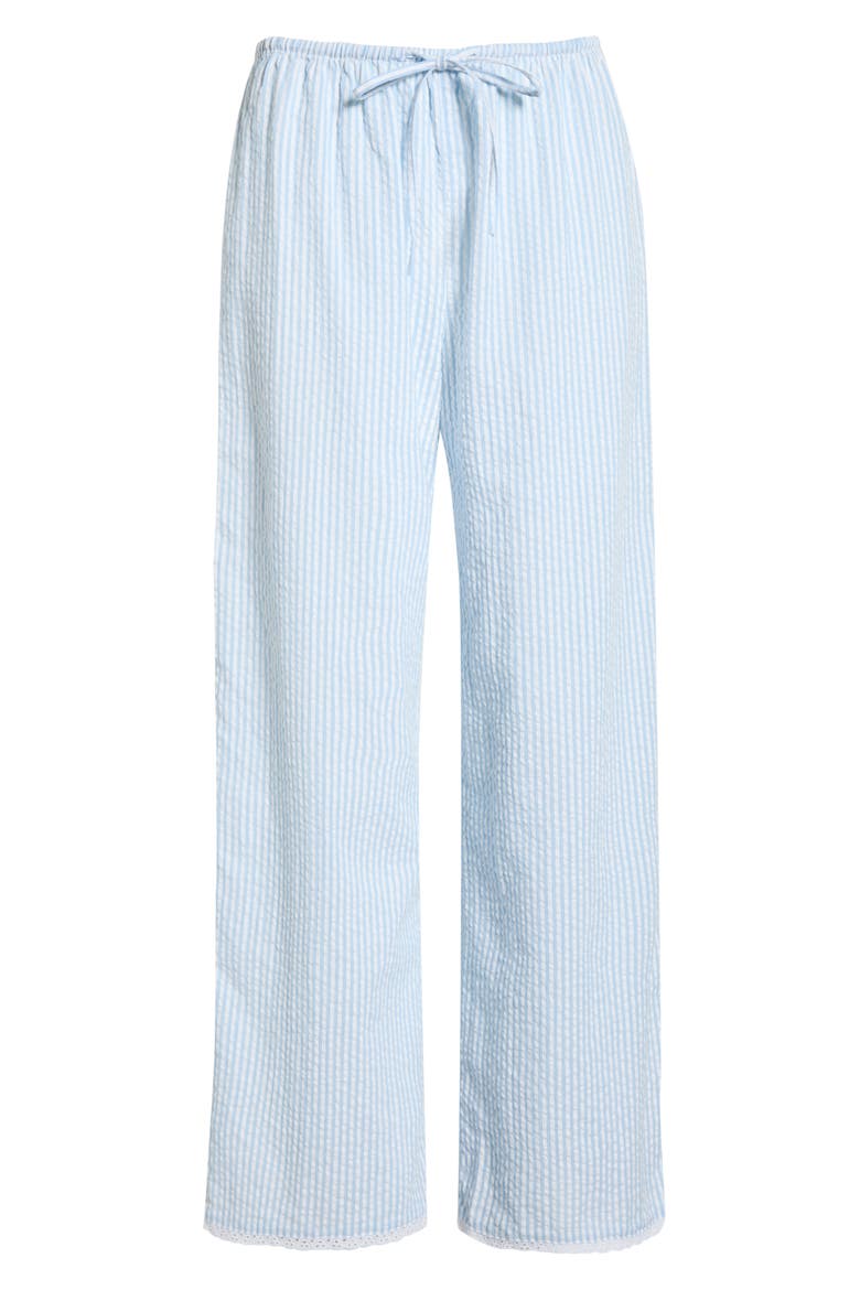 Seersucker Sleep Pants, Alternate, color, WHITE- BLUE HICKORY STRIPE