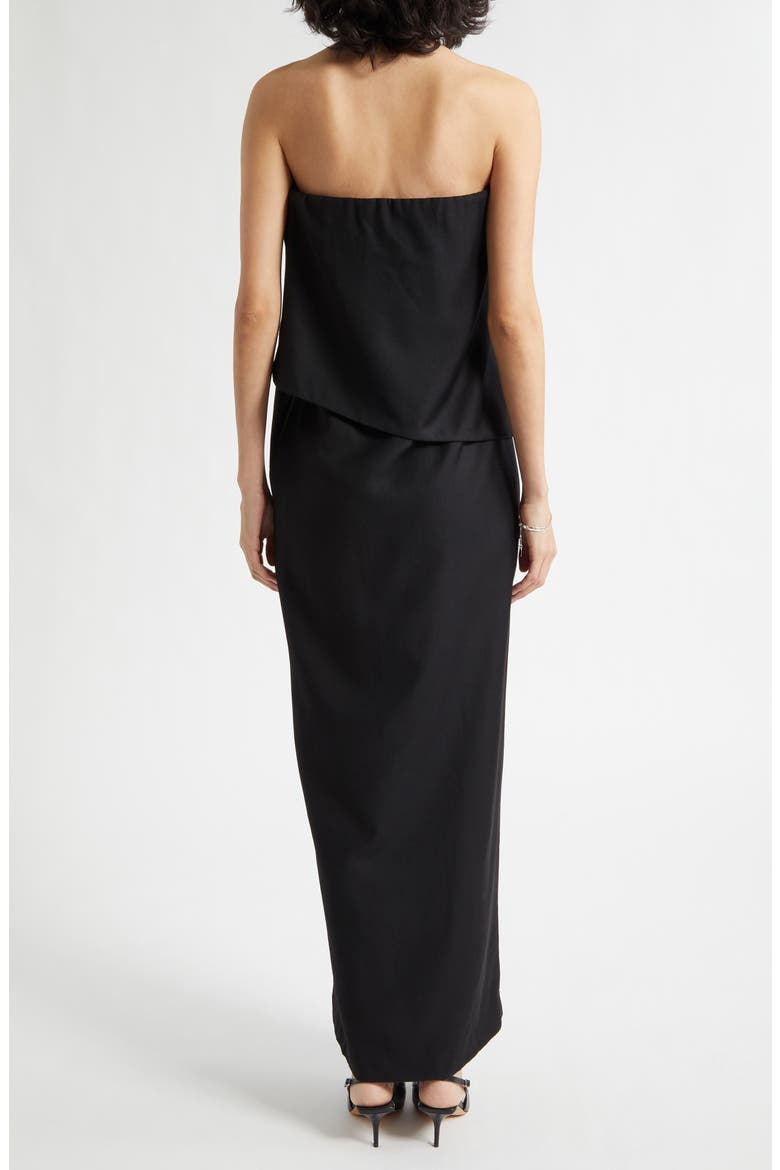 Elspeth Strapless Wool Maxi Dress, Alternate, color, BLACK