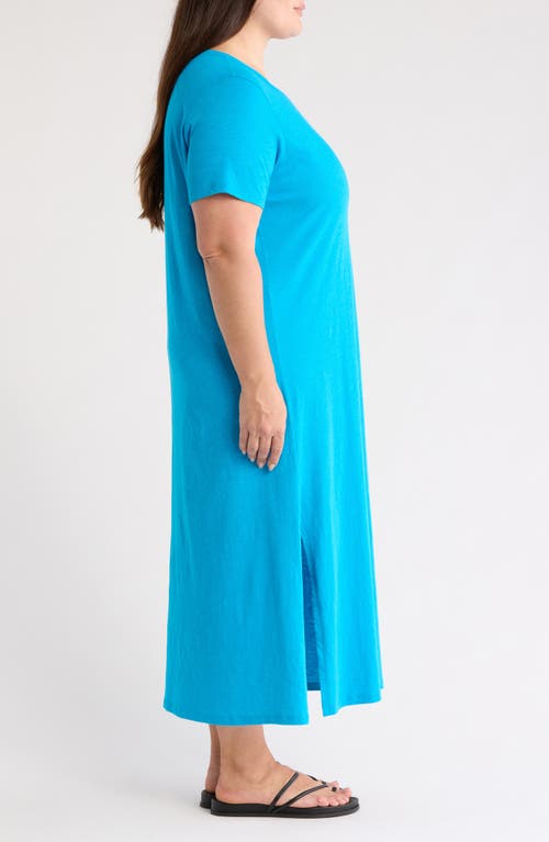 Eileen Fisher Organic Cotton Maxi Dress In Blue