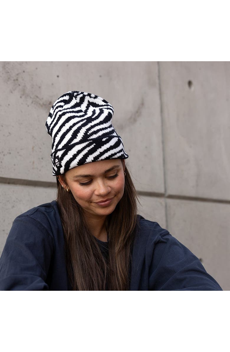 Turtle Fur Zebralicious Winter Hat, Alternate, color, Black