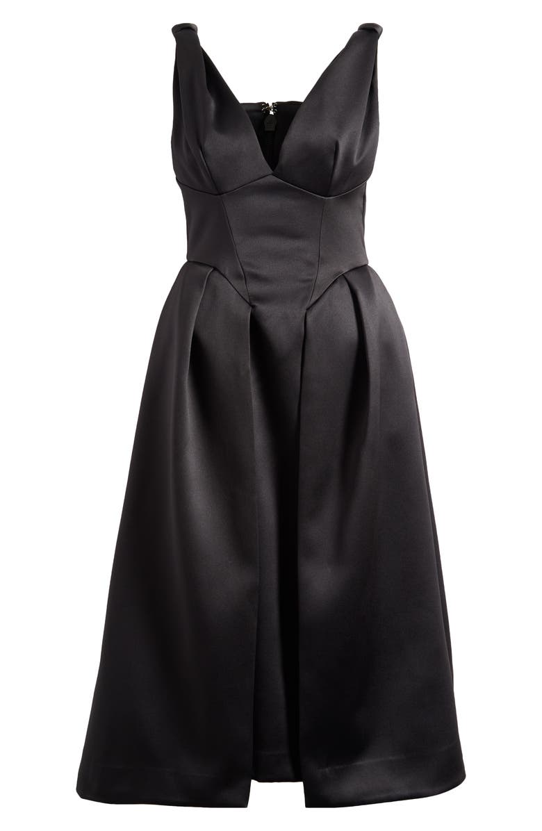 HOUSE OF CB Paloma Satin Midi Dress, Alternate, color, Black