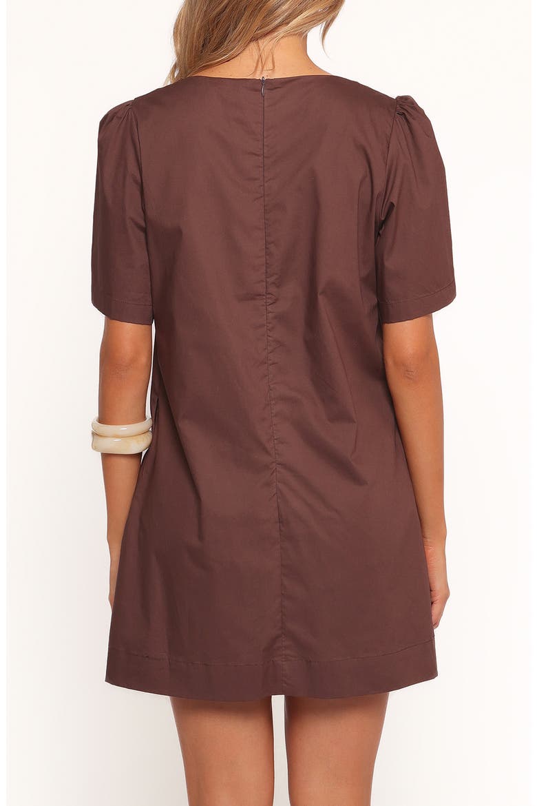 Lirael Puff Sleeve Shift Minidress, Alternate, color, ESPRESSO