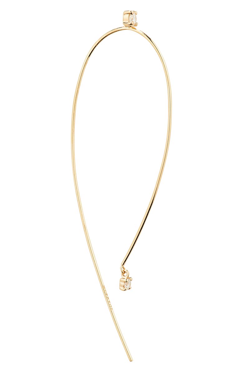 LANA 14K Gold Diamond Wire Hoop Earrings, Alternate, color, Yellow Gold