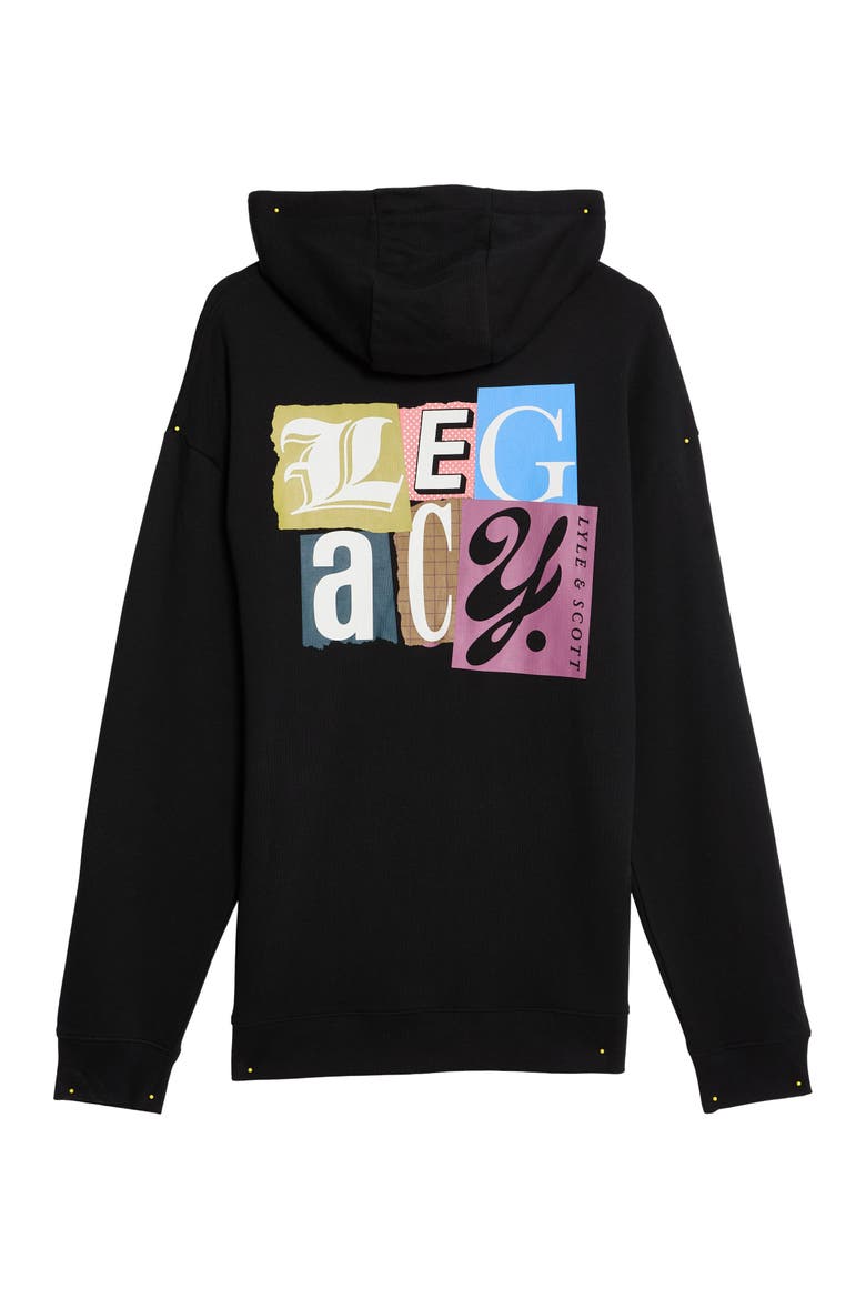 Bold Letters Long Sleeve Graphic Hoodie, Alternate, color, Jet Black