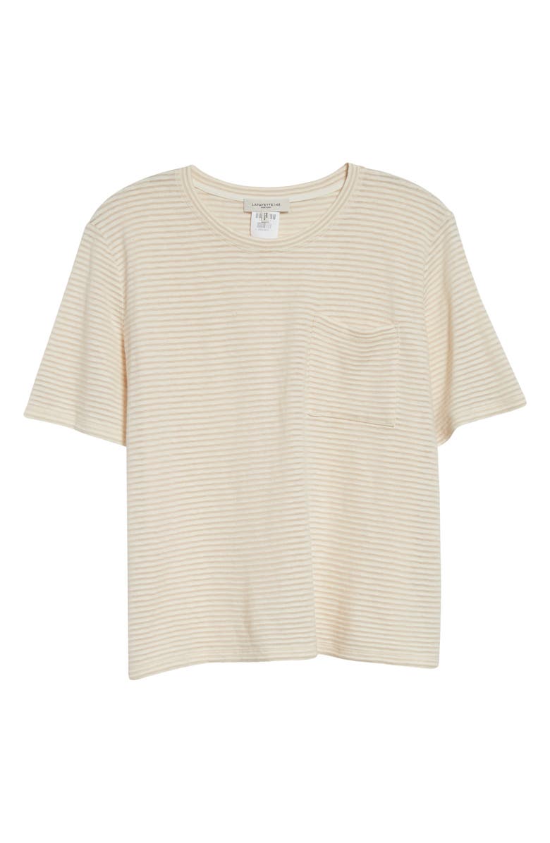 Lafayette 148 New York Short Sleeve T-Shirt with Pocket, Alternate, color, Cloud Multi