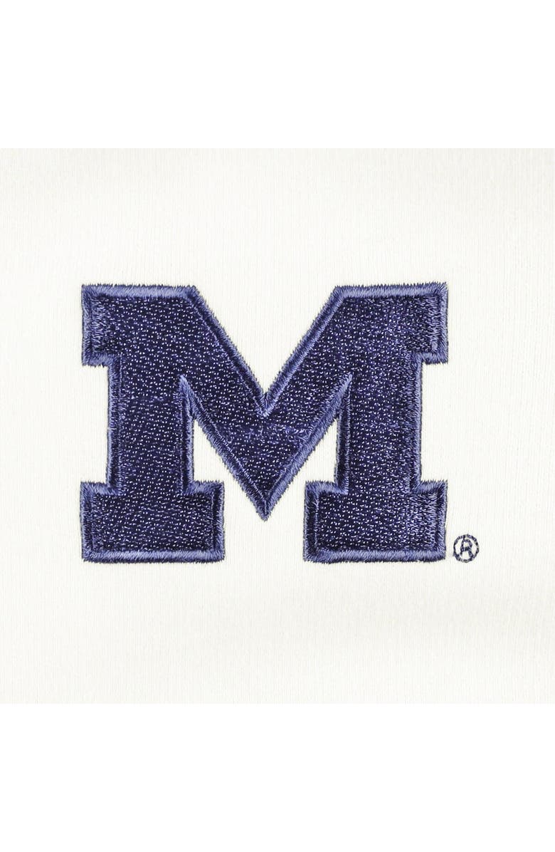PROFILE Women's Profile White/Navy Michigan Wolverines Plus Size Taping Pullover Hoodie, Alternate, color, 