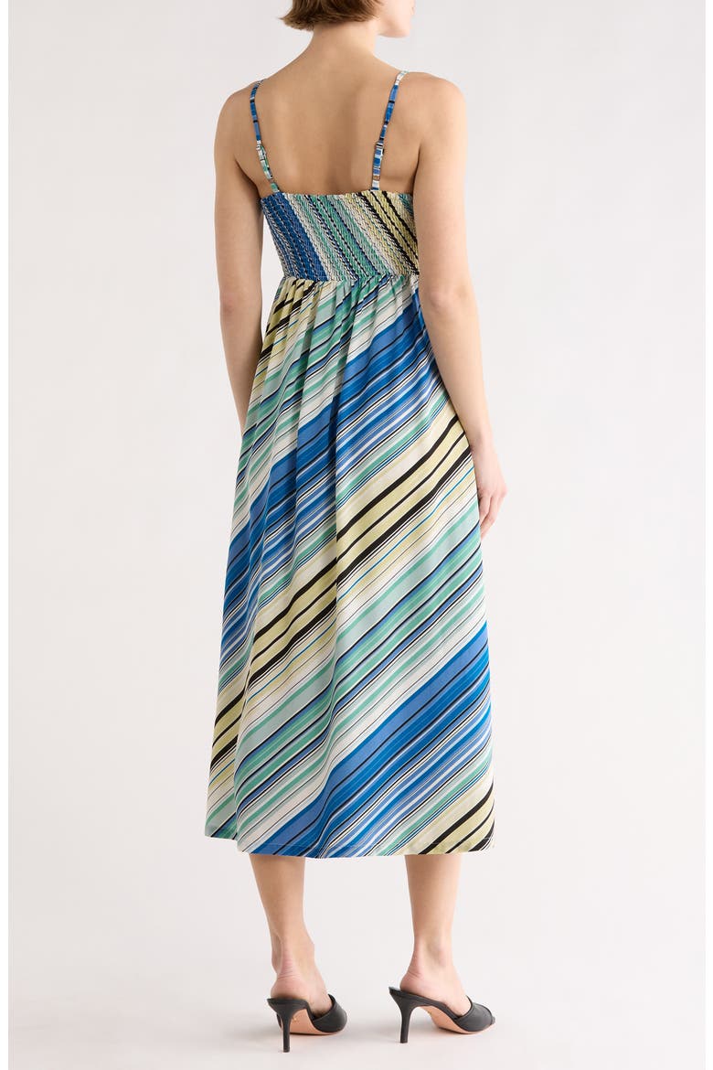 Stripe Babydoll Midi Dress, Alternate, color, BLUE MULTI STRIPE