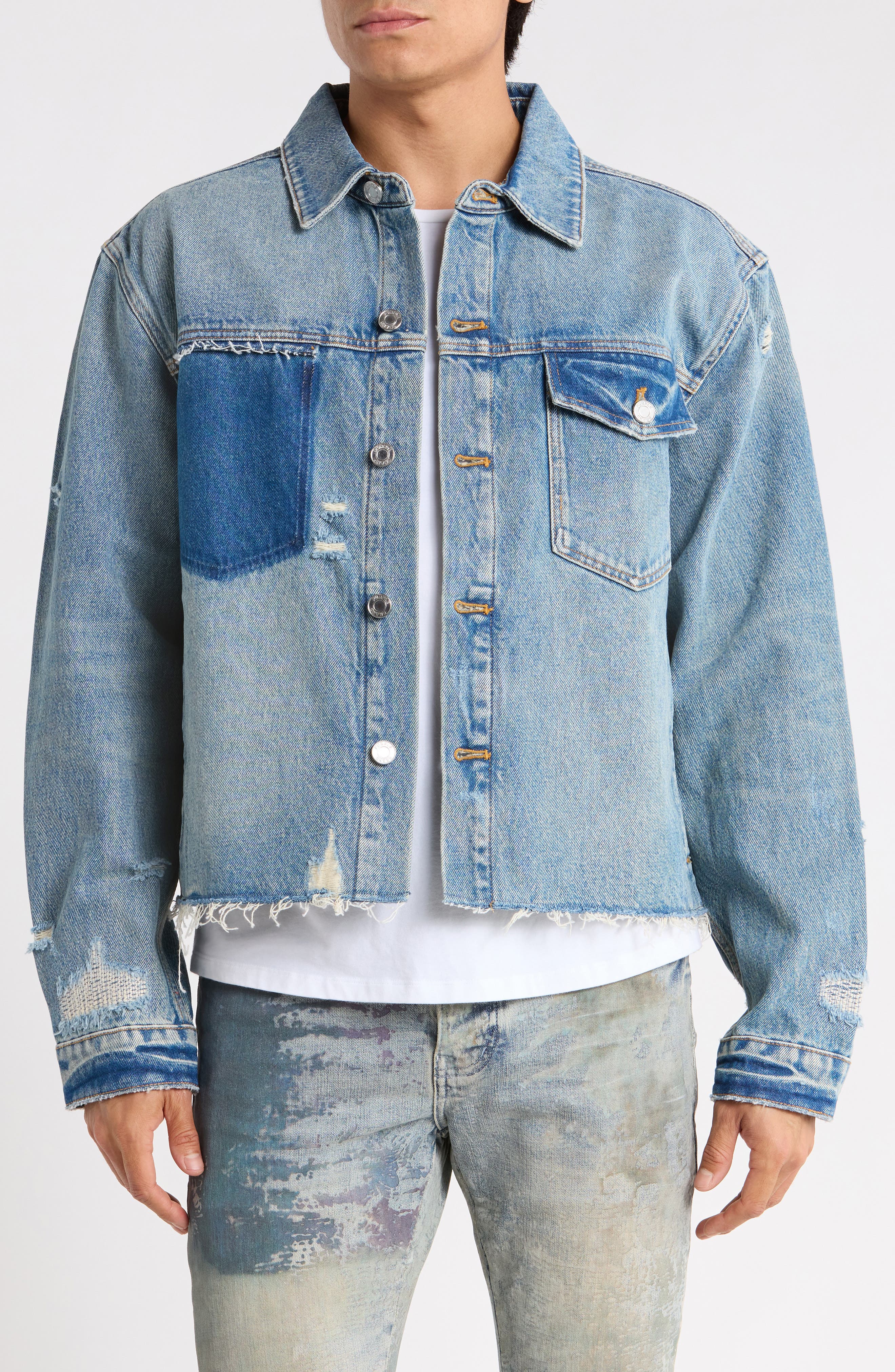 Distressed Cutoff Denim Jacket
