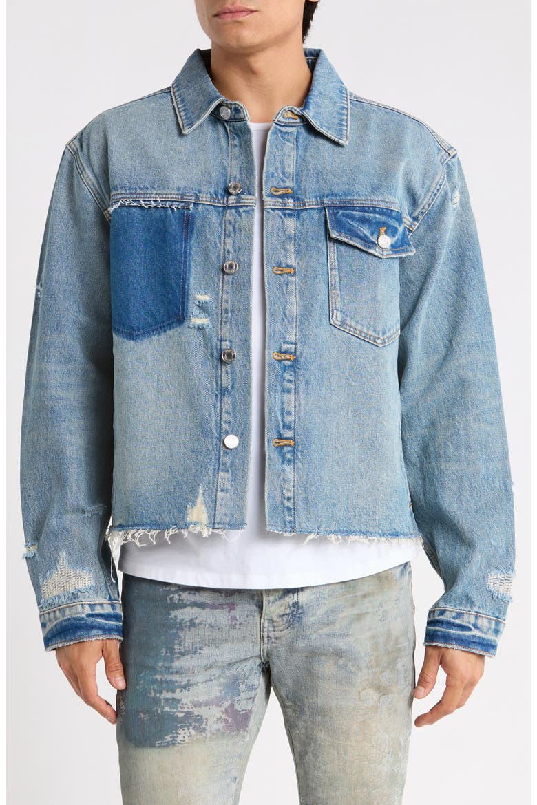 Distressed Cutoff Denim Jacket, Main, color, LS CUT OFF SHIRT DISTRESSED